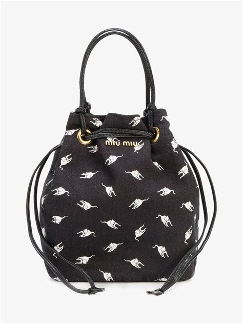 miu miu cat print mini bucket bag|Bucket Bags For Women .